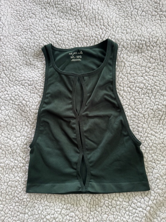 Urban Outfitters Tops - Urban Outfitters Dark Green Front Keyhole Crop Tank